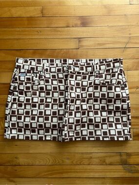 Retro Geometric Brown Mini Skirt